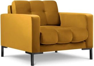 BLOOMINGLOFT Designsessel Mamaia mit Samtbezug - Senfgelb