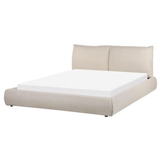 Beliani Beliani - Cama De Agua Moderna Tapizada 160 X 200 Cm Somier Con Colch&oacute;n Tela Beige Vinay