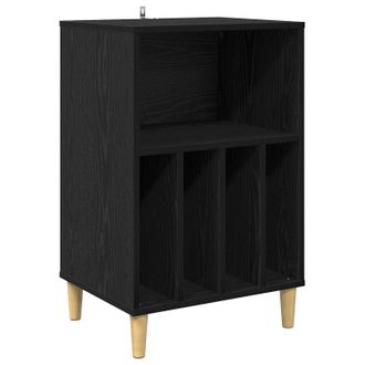 vidaXL Soporte Para Tocadiscos Roble Negro 47 X 39,5 X 74,5 Cm Vidaxl
