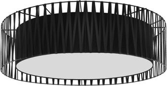 Luminosa Light Designs TK Harmony L&aacute;mpara de techo cil&iacute;ndrica con marco de alambre, color negro, 4 bombillas E27