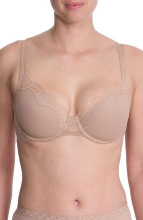 Natori Elusive Lace Plunge T-Shirt Bra in Cafe at Nordstrom, Size 38C
