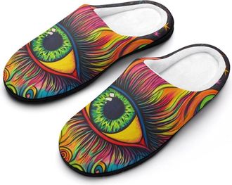 Generic Colorful Eye Mens Slippers Comfortable And Non-slip Cotton Slipper Shoe for House