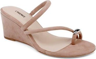 L'agence Maritza Wedge Slide Sandal in Cappuccino Suede at Nordstrom, Size 7.5