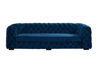 VENTE-UNIQUE.COM Sof&aacute; fijo terciopelo 3 plazas azul oscuro 237x97cm