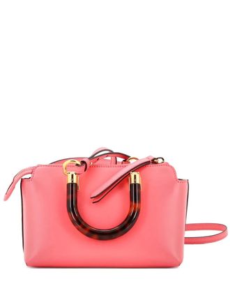 Fendi Logo By The Way Top Handle Bag Embossed Leather Mini crossbody bag - Roze