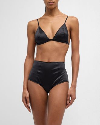 Kiki De Montparnasse Tous Les Jours High-Rise Stretch Silk Panties