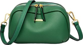 Generic Compatible For Brand Genuine Leather Handbag Women Shoulder Crossbody Bag Ladies Tote Female Messenger(Green)