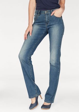 Arizona Gerade Jeans ARIZONA Curve-Collection, Damen, Gr. 36, N-Gr, blau (blau used), Jeans, Obermaterial: 99% Baumwolle, 1% Elasthan, Basic, normal lang, Jea