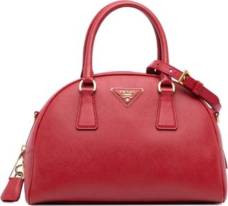 Prada Borsa a tracolla Lux Bowling Bag in pelle Saffiano 2010-2025 - Rosso