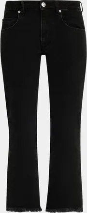 Isabel Marant Ombela Frayed Straight-Leg Ankle Jeans