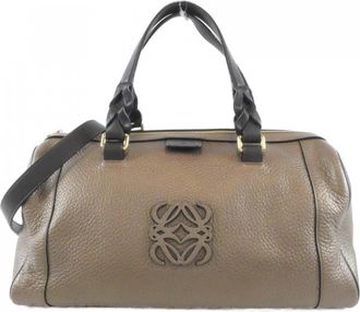 Loewe Brown Leather Boston Bag (Pre-Owned)