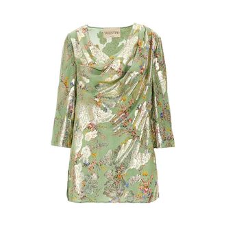 Valentino Lam&eacute; fil coup&eacute; silk blouse Woman 42
