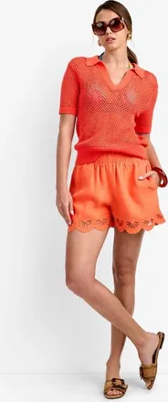Trina Turk Jadelyn Mesh Polo in Calypso Coral at Nordstrom, Size Xx-Large