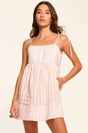 Ramy Brook Lacie Striped Mini Dress In Sunset Orange