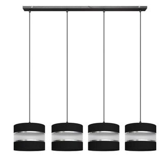 Netlighting Helen Straight Bar Pendant Ceiling Light Black Silver 100cm