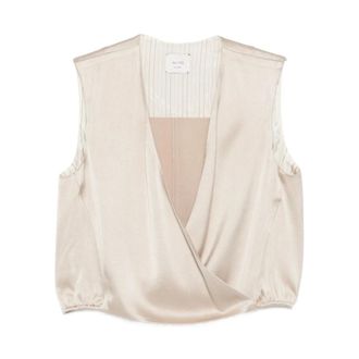 Alysi Sleeveless Tops, female, Beige, Size: S Sleeveless Tops