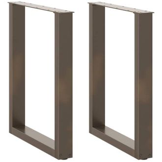 vidaXL Patas Para Mesa De Comedor En Forma De U (2 Unidades, Acero Natural, 60 X 72-73 Cm) Vidaxl