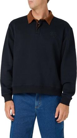 O'Neill OG Long Sleeve Fleece Rugby Shirt in Black at Nordstrom, Size Xx-Large