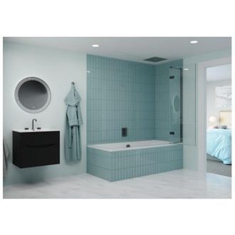 Crosswater Optix 10 Badwand - 90x150cm - links - slate (gunmetal)