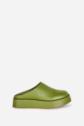 Intentionally blank Womens Risen Platform Mule In Olive Leather