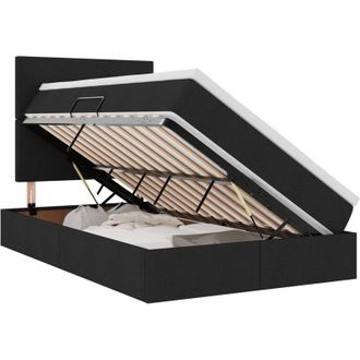 vidaXL Storage Bed with Mattress Black 120 x 200 cm Polyester vidaXL