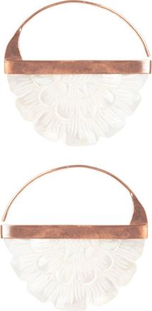 Freya Rose Hand Carved Mother of Pearl Rose Hoop Earrings in Gold at Nordstrom