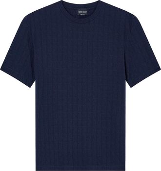 Giorgio Armani T-Shirt Girocollo In Misto Viscosa E Cashmere Stretch Asv-Uomo