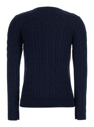 Lauren Ralph Lauren Cable Knit Cotton Blend Cardigan - Navy