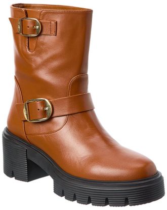 Stuart Weitzman Soho Leather Moto Bootie