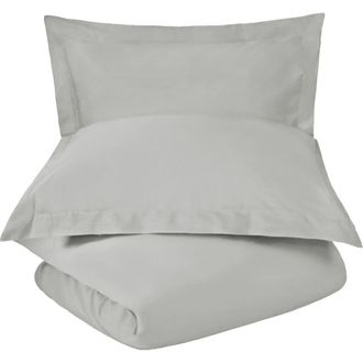 Superior 600 Thread Count Sateen Duvet Cover & Shams Set in Platinum at Nordstrom Rack, Size Full/queen