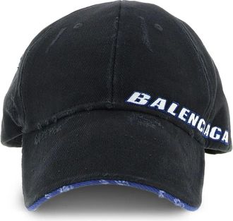 Balenciaga Tilted Typo logo cotton cap - men - Cotton/Cotton/Polyester - L - Black