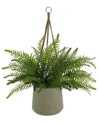 Creative Displays Inc. Outdoor Uv-Rated Fern In Hanging Pot