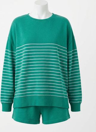 Z Supply Modern Weekender Stripe Sweatshirt In La Palma