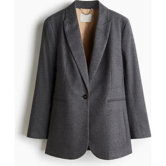 H&M Single-breasted Blazer in Dark Gray at Nordstrom, Size Xx-Small