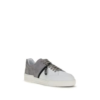 Moschino Colorblock Calf Leather Sneaker - Gray