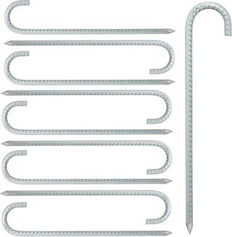 Relaxdays Pack 40 Piquetas De Camping, Estacastienda De Campa&ntilde;a, Clavijas Suelo, 38,5 Cm, Acero Resistente, Plateado