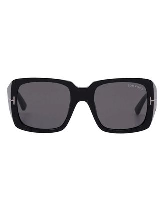 Tom Ford Womens Tom Ford Ryder Smoke Lens Shiny Black Sunglasses - Size: ONE size