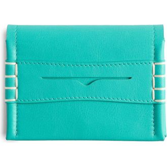 J.W.Anderson Loafer Leather Bifold Card Holder in Turquoise at Nordstrom