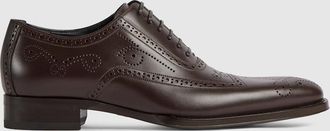 Gucci Mens Lace-up Shoe, Brown, Leather