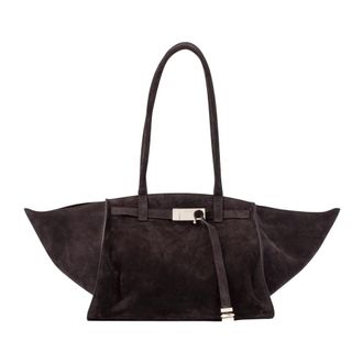 Benedetta Bruzziches Su&egrave;de leren tas met trekkoordsluiting - Dames - Shoppers - Bruin - ONE Size - Su&egrave;de - Tassen