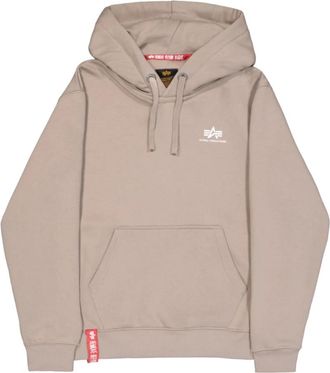 Alpha Industries Basic Hoodie Small Logo - Heren - Hoodies - Beige - L - Katoen - Hoodies & sweatvesten