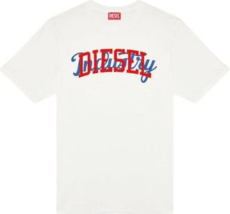 Diesel Mens Diesel Bold Industry Logo White T-Shirt - Size: 38