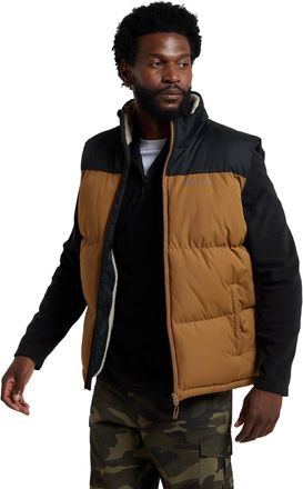 Mountain Warehouse Rock Mens Borg Padded Gilet - Water-resistant Sleeveless Jacket with Adjustable Hem & Side Pockets - Best for Autumn Winter, Outdoors & Hiking Tan XS