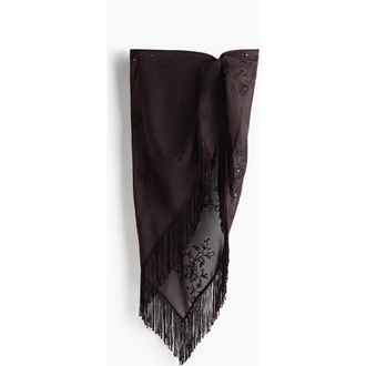 H&M Fringe-trimmed Sarong in Dark Brown at Nordstrom
