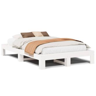 Berkfield Home Bed Frame without Mattress White 120x200 cm Solid Wood Pine | Size: Small Double