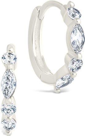 Sterling Forever Kensington Cubic Zirconia Hoop Earrings in Silver at Nordstrom
