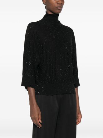 Fabiana Filippi Sequin-Embellished Wool Sweater - Black