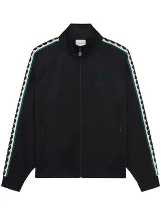 Dr&ocirc;le de Monsieur Zip-Up Jacket with High Collar and Patterned Stripes