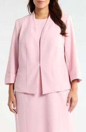 Kasper Cuff Sleeve Blazer in Tutu Pink at Nordstrom, Size 20W