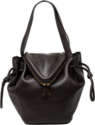Bottega Veneta Dark Brown Leather Shoulder Bag Tote Bag (Pre-Owned)